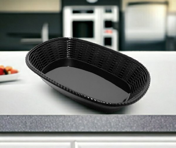 Блюдо овальное из меламина 29,5×20,8×7 см черное