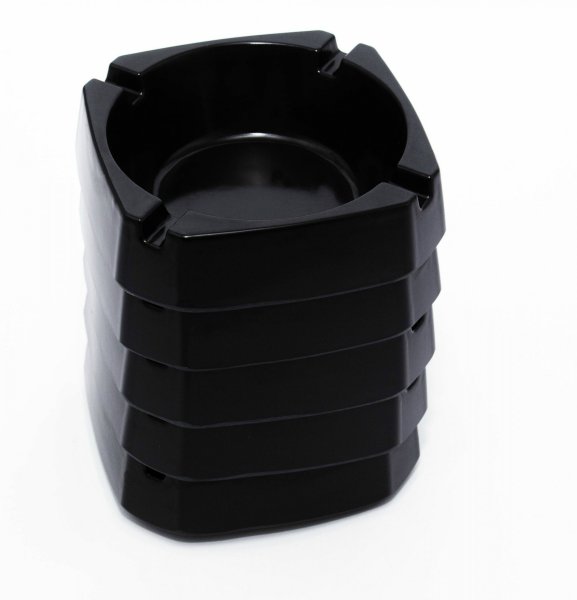 Пепельница из меламина квадратная черная 9,2x9,2x3 см