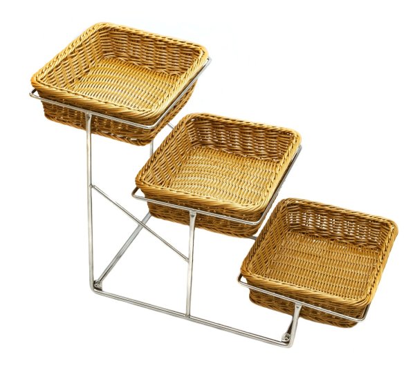 Трирівнева підставка з нержавіючої сталі 68×32×42 см