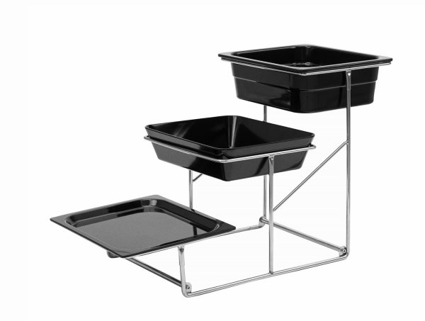 Трирівнева підставка з нержавіючої сталі 68×32×42 см