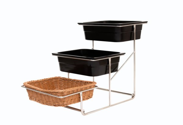 Трирівнева підставка з нержавіючої сталі 68×32×42 см