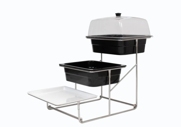 Трирівнева підставка з нержавіючої сталі 68×32×42 см