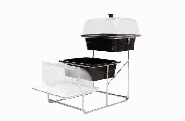 Трирівнева підставка з нержавіючої сталі 68×32×42 см