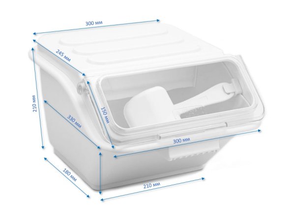 Контейнер для сыпучих ингредиентов штабелируемый белый 8 л