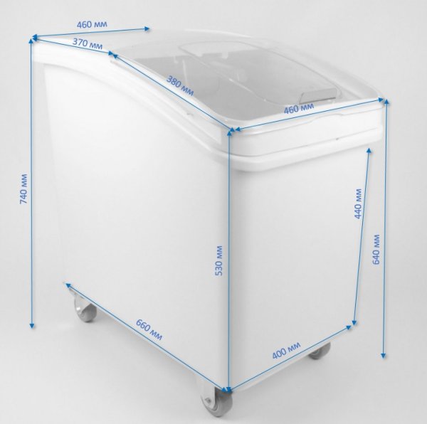 Контейнер для сипучих інгредієнтів на колесах 120 л