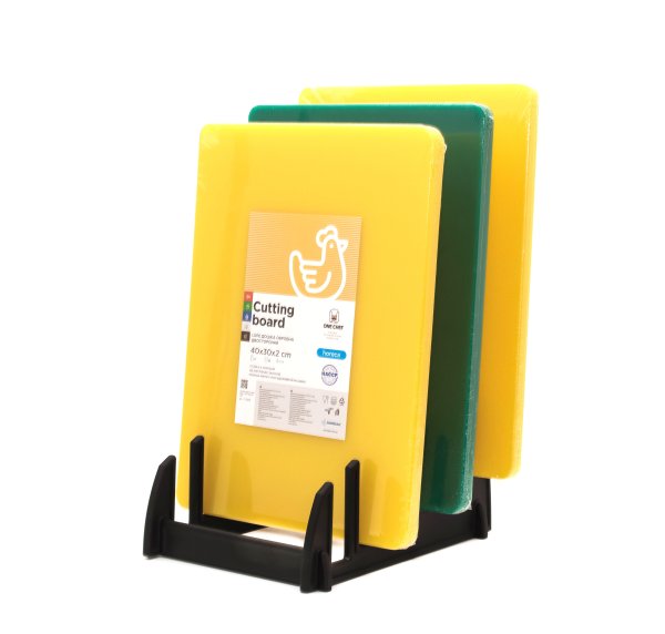 Дошка обробна HDPE з жолобом 400×300×18 мм 4 протиковзкі ніжки коричнева