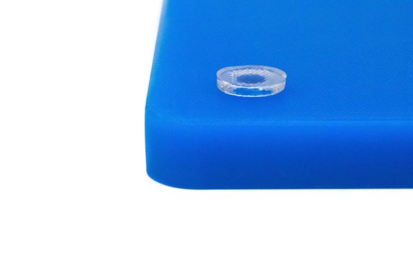 Дошка обробна HDPE з жолобом 400×300×18 мм 4 протиковзкі ніжки синя