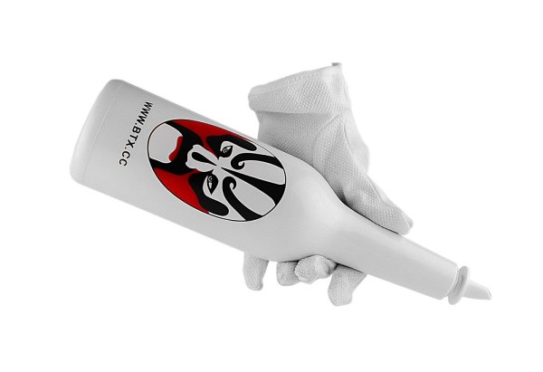 Бутылка для флейринга белая с рисунком