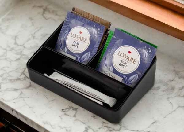 Підставка під чайний пакетик чорна 15,5х10х5 см