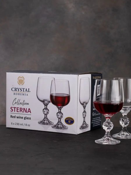 Кришталеві келихи для вина Bohemia Sterna (Klaudie) 340 мл/ 6 шт