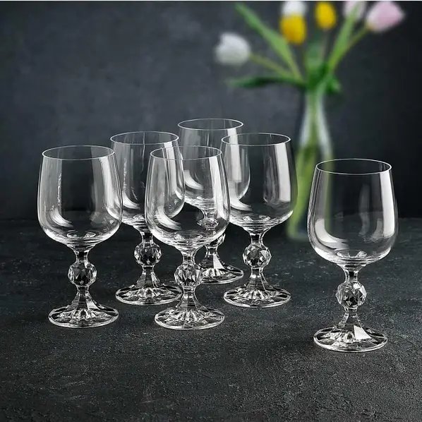 Кришталеві келихи для вина Bohemia Sterna (Klaudie) 340 мл/ 6 шт