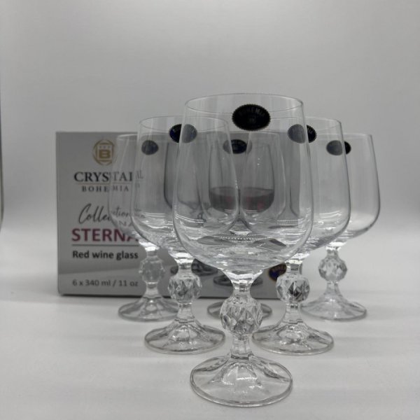 Кришталеві келихи для вина Bohemia Sterna (Klaudie) 340 мл/ 6 шт