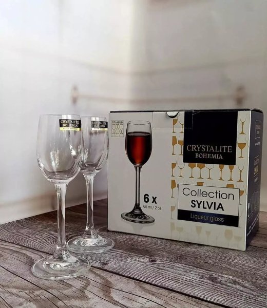 Чарки на ніжці для горілки Bohemia  Sylvia (Klara)  65 мл/ 6 шт