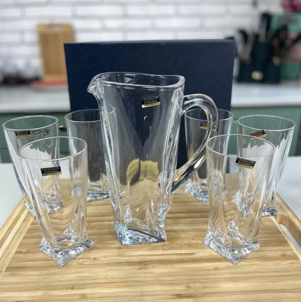 Набір склянок для води Bohemia  Quadro  350мл 6шт 