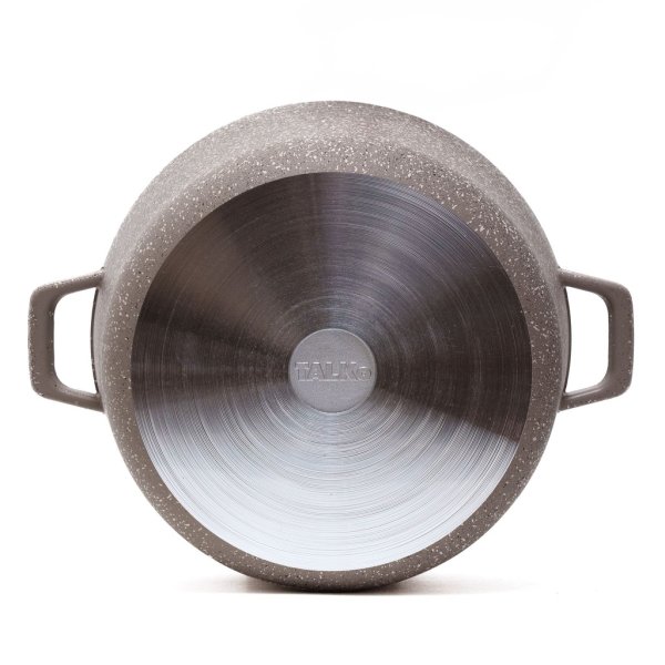 Каструля 3л з а/п покриттям і алюмінієвою кришкою АА3003 (світло сірий гранит)