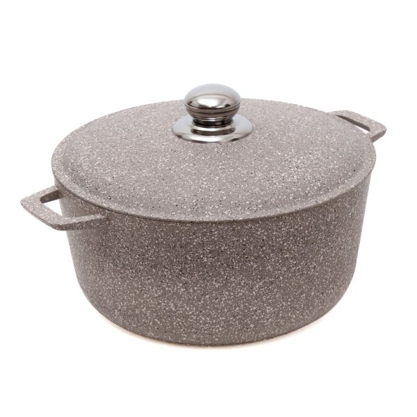Каструля 3л з а/п покриттям і алюмінієвою кришкою АА3003 (світло сірий гранит)