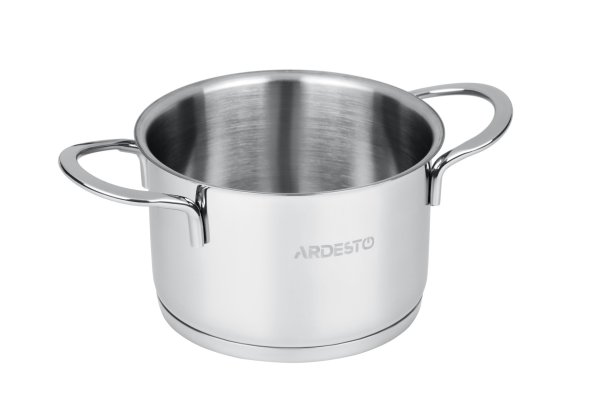 Каструля Ardesto Luna, скляна кришка, 1.2 л, нержавіюча сталь