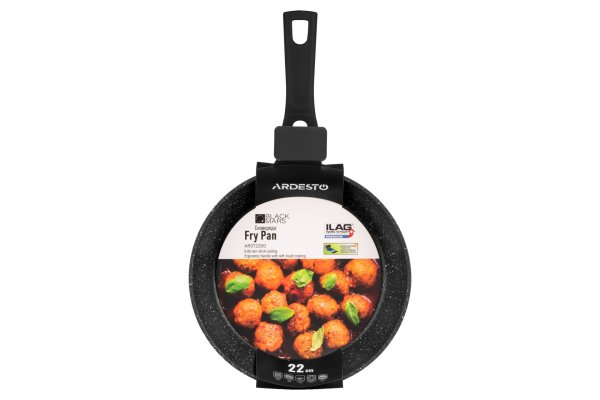 Сковорода Ardesto Black Mars Orion 22 см, чорний, алюміній