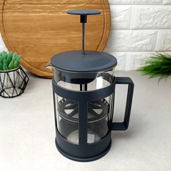 Френч-прес Ardesto Fresh, 800 мл, сірий, пластик, скло