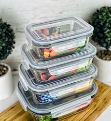 Контейнер для зберігання Ardesto Gemini 2260 мл, прямокутний, боросилікатне скло