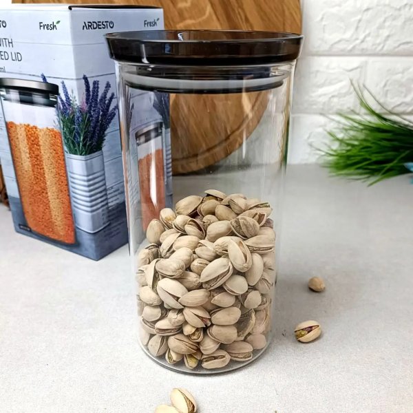 Банка для зберігання Ardesto Fresh, 1150 мл, скло, пластик, силікон