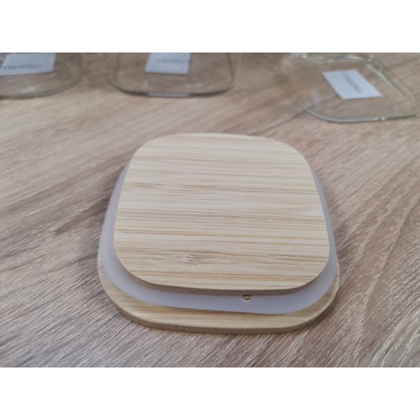 Банка для зберігання Ardesto Fresh, квадратна, 1300 мл, скло, бамбук