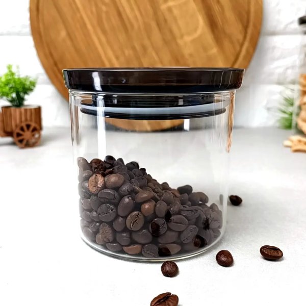 Банка для зберігання Ardesto Fresh, 380 мл, скло, пластик, силікон