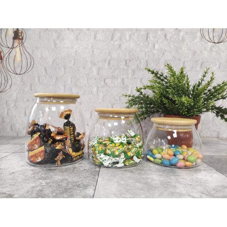 Банка для зберігання Ardesto Fresh Classic 500 мл, скло, бамбук