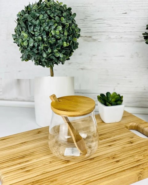 Банка для зберігання Ardesto Fresh Sugar 500 мл, скло, бамбук