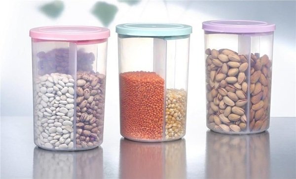 Контейнер для сипучих Ardesto Fresh 3 в 1, 3 х 0,75 л, ліловий, пластик