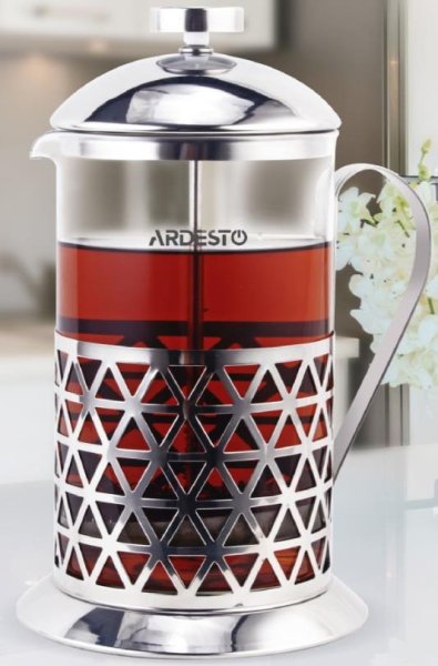 Френч-прес Ardesto Gemini Fasano, 1000 мл, нержавіюча сталь, скло