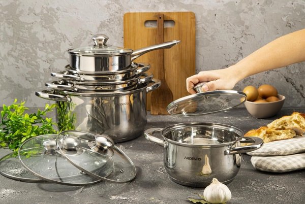 Набір посуду Ardesto Gemini Gourmet Andria, 10 пред., нержавіюча сталь