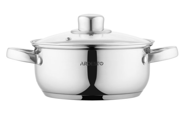 Каструля Ardesto Gemini Gourmet Aosta, скляна кришка, 1.8 л, нержавіюча сталь