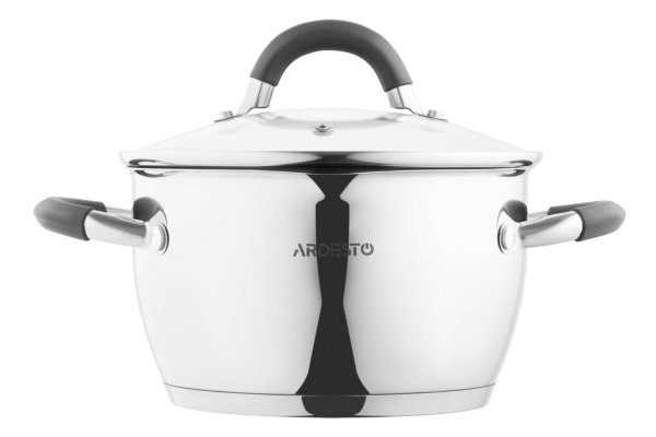 Каструля Ardesto Gemini Livorno, скляна кришка, 2.3 л, нержавіюча сталь