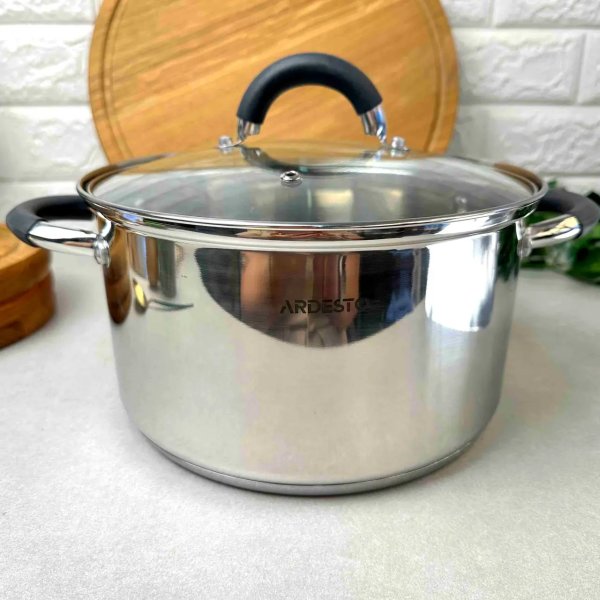 Каструля Ardesto Gemini Livorno, скляна кришка, 2.3 л, нержавіюча сталь