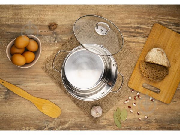 Каструля Ardesto Gemini Bari, скляна кришка, 2.3 л, нержавіюча сталь