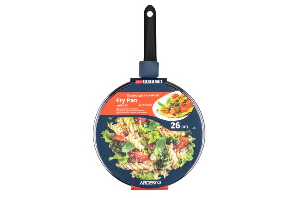 Сковорода Ardesto Gemini Gourmet Aosta з кришкою, 26 см, чорний, алюміній