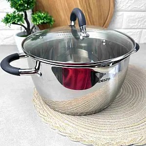 Каструля Ardesto Gemini Livorno, скляна кришка, 3.2 л, нержавіюча сталь