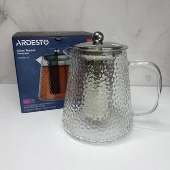Заварник Ardesto Gemini, 950 мл, боросилікатне скло, нержавіюча сталь