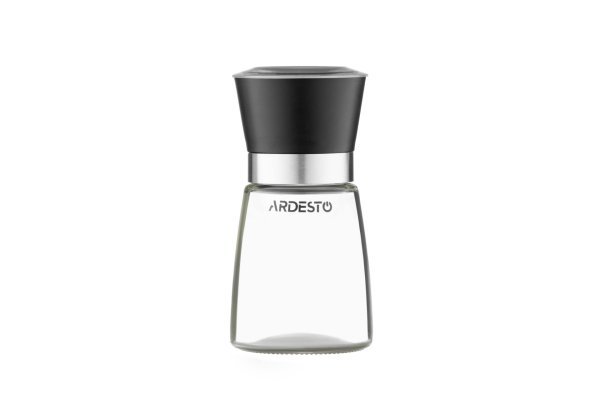 Млинок для солі та перцю Ardesto Gemini, чорний, скло, пластик