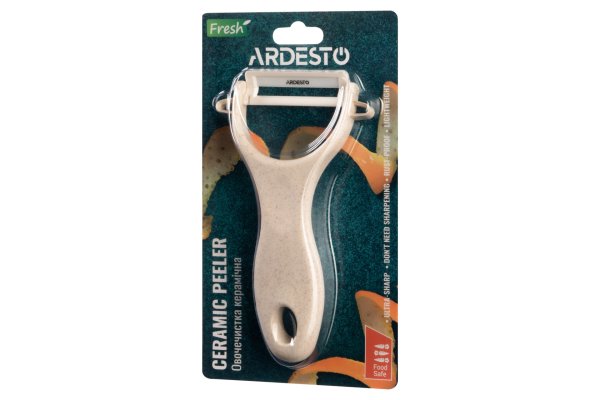 Овочечистка керамічна Ardesto Fresh, бежевий, кераміка/пластик