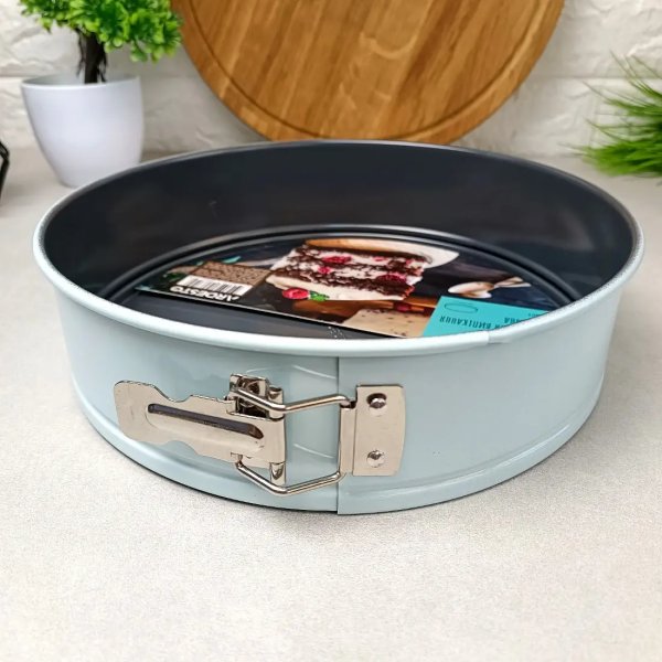 Форма для випікання Ardesto Tasty baking кругла 26 см роз'ємна, сірий,голубий, вуглецева сталь