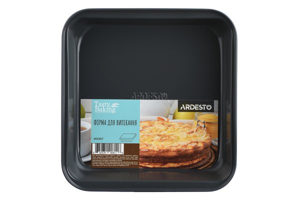 Форма для випікання Ardesto Tasty baking 23,2*22 см квадратна, сірий,голубий, вуглецева сталь