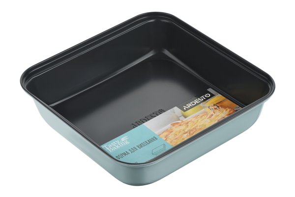 Форма для випікання Ardesto Tasty baking 23,2*22 см квадратна, сірий,голубий, вуглецева сталь