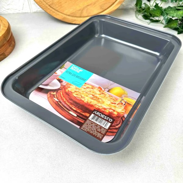 Форма для випікання Ardesto Tasty baking 37,5*25,5 см прямок., сірий,голубий, вуглецева сталь