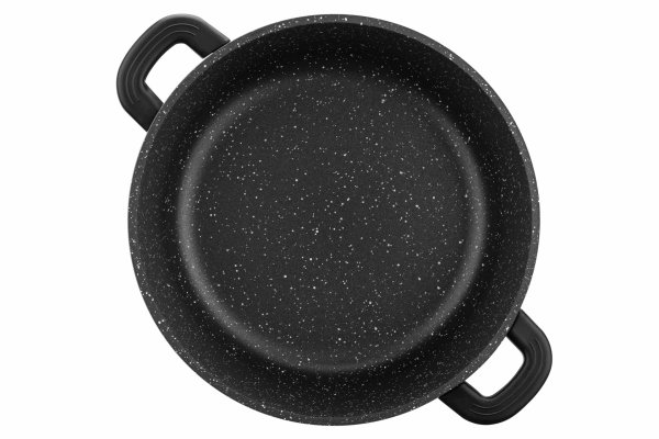 Каструля Ardesto Gemini Anzio, скляна кришка, 24 см, 4,4 л, чорний, алюміній