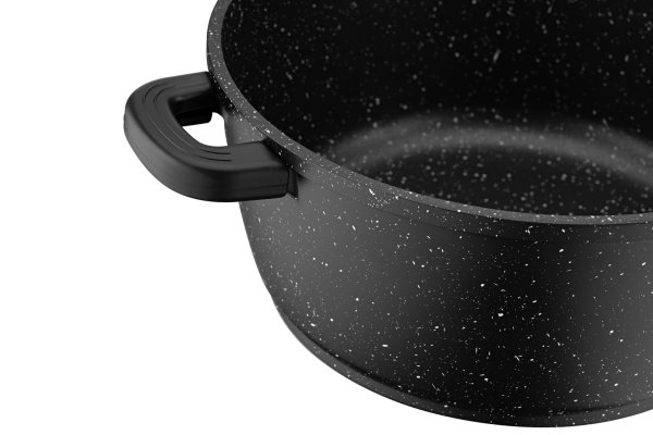 Каструля Ardesto Gemini Anzio, скляна кришка, 24 см, 4,4 л, чорний, алюміній