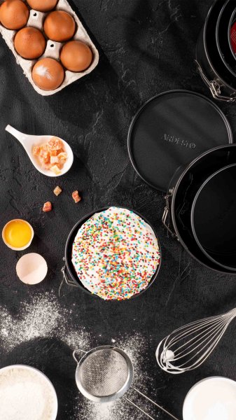 Форма для випікання Ardesto Gemini паски/кекса кругла 14*12 см роз'ємна, сірий, вуглецева сталь