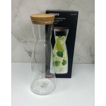 Графин Ardesto з кришкою, 1000 мл, боросилікатне скло