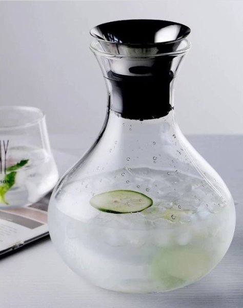 Глечик Ardesto з кришкою, 1000 мл, боросилікатне скло, нержавіюча сталь